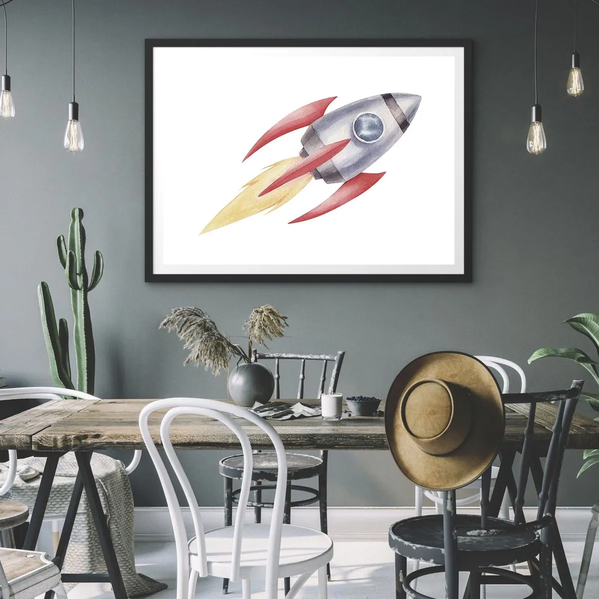 Pôster com moldura preta - Mais alto, mais rápido e mais longe - 70x50 cm