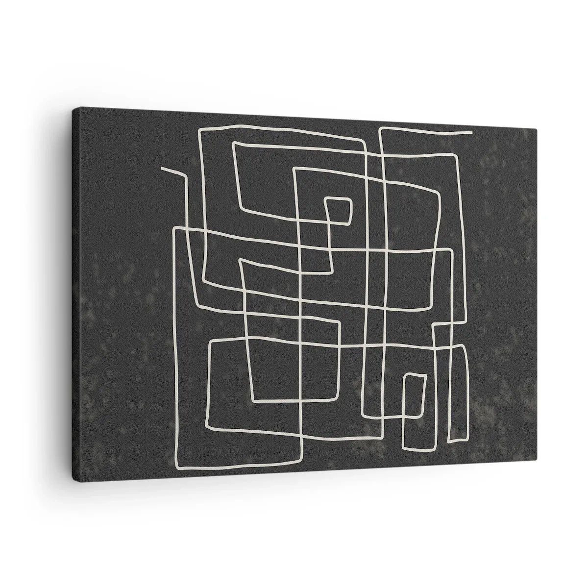 Quadro em tela - Padrão geométrico abstrato em um fundo escuro - 70x50cm - Não é tão simples - Decoração de parede moderna para a sala de estar e quarto ARTTOR