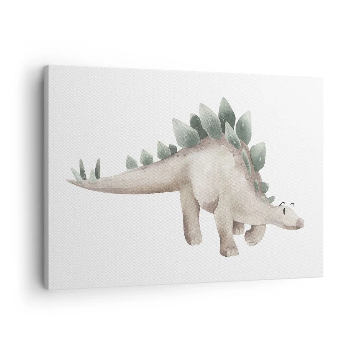 Quadro em tela - Um dinossauro fofo em cores pastel - 70x50cm - Seu amigo - Decoração de parede moderna para a sala de estar e quarto ARTTOR