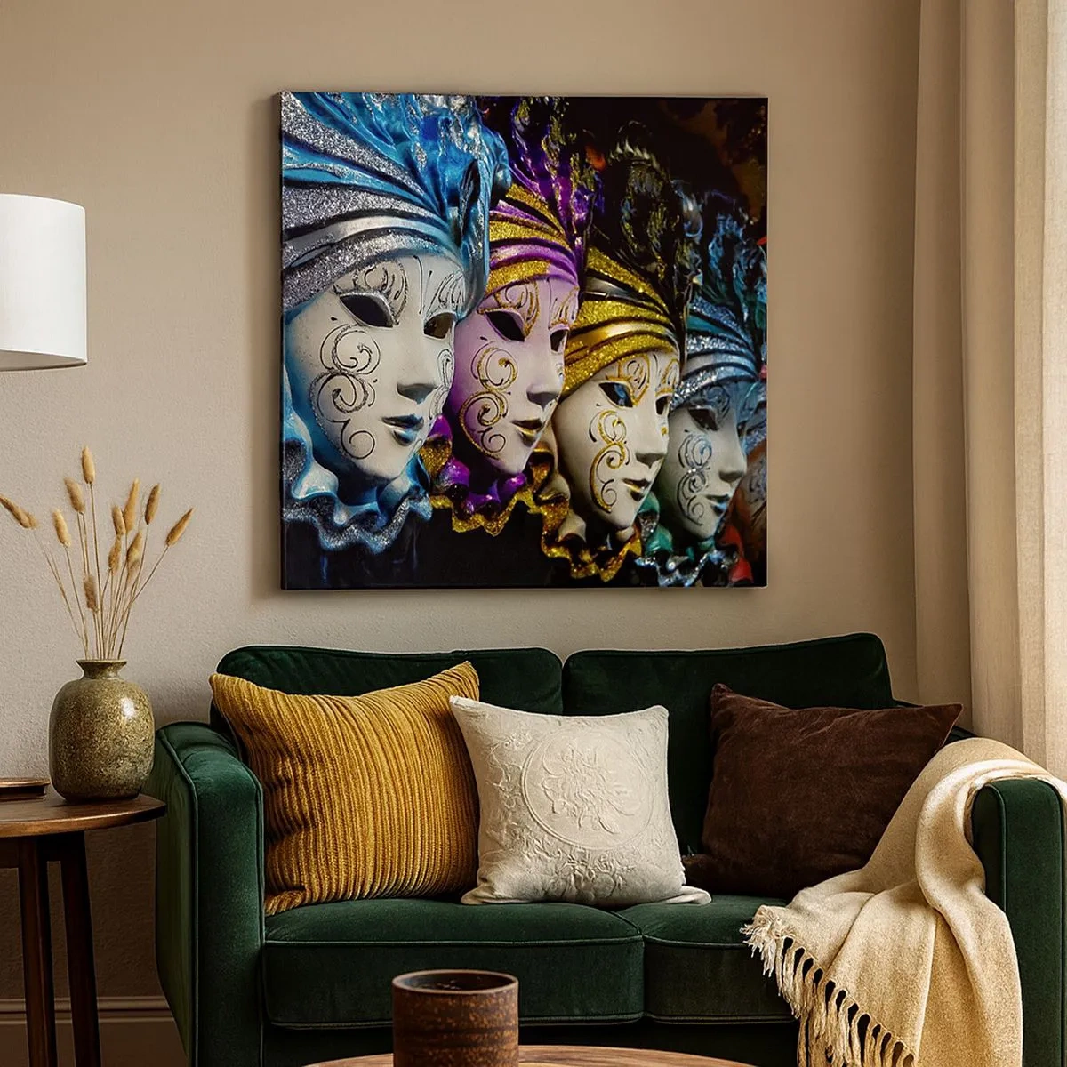 Quadro em tela - Mistério em ouro e prata - 30x30 cm