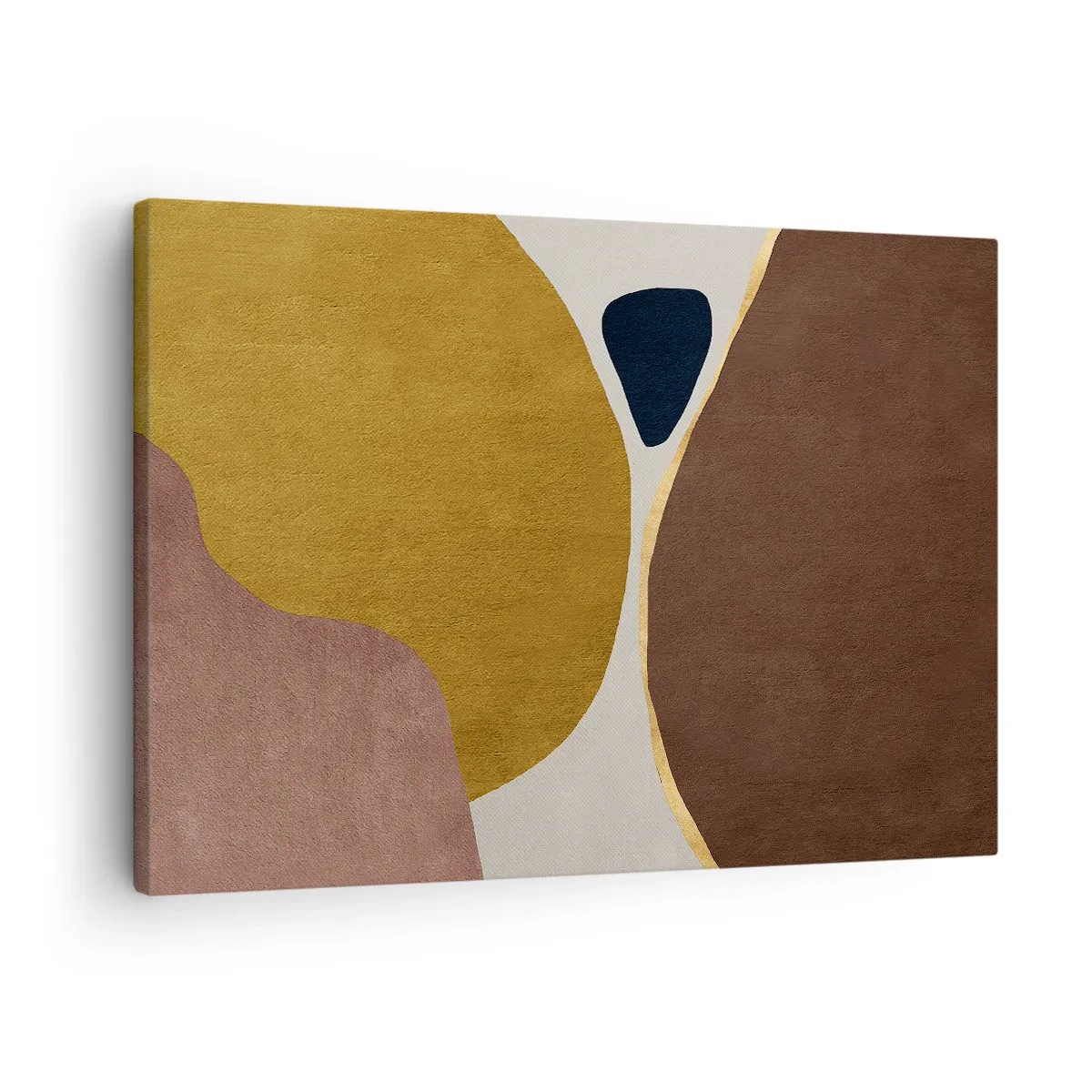 Quadro em tela - Uma composição abstrata com formas geométricas em cores quentes. - 70x50cm - Abstração – um lugar no espaço - Decoração de parede moderna para a sala de estar e quarto ARTTOR