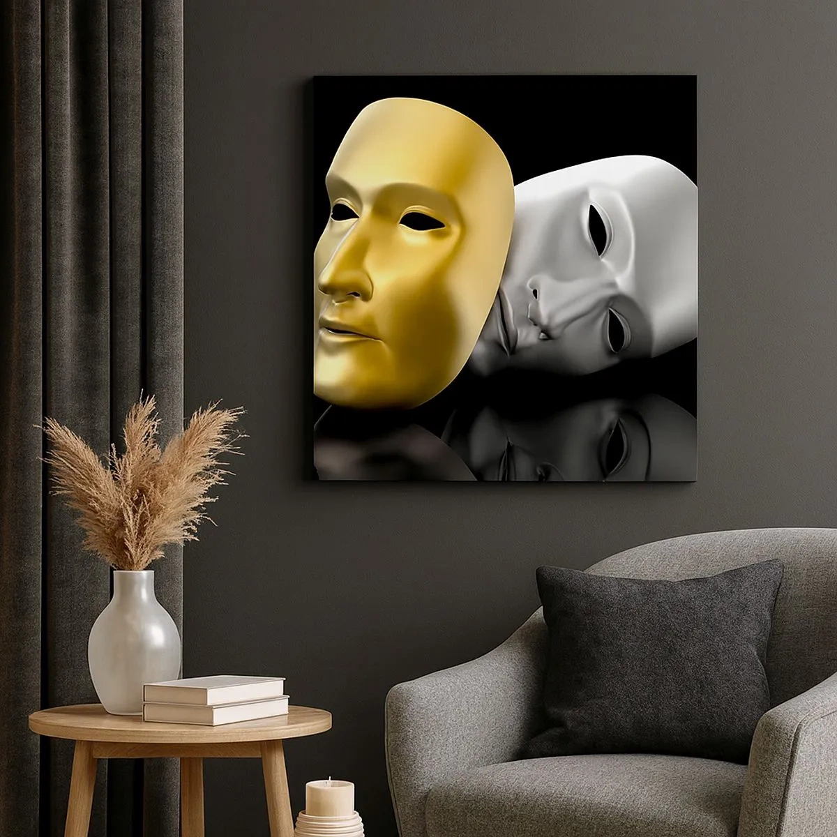 Quadro em tela - A vida é um teatro - 30x30 cm