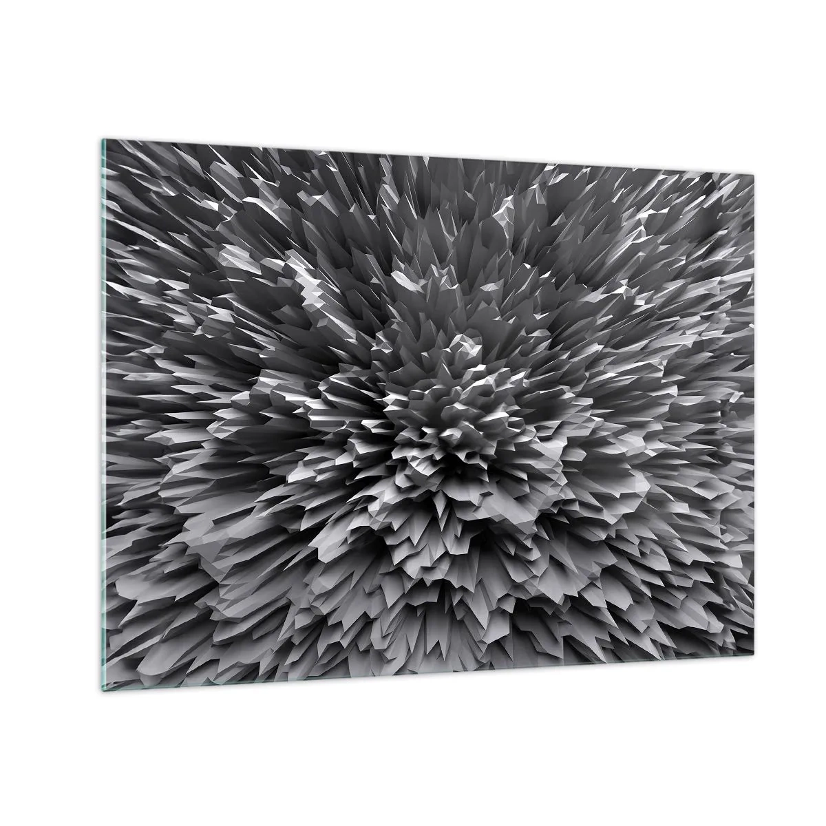 Quadro em vidro - Estrutura 3D abstrata em preto e branco com bordas nítidas - 70x50cm - Não pode ficar mais difícil do que isso - Decoração de parede moderna para a sala de estar e quarto ARTTOR