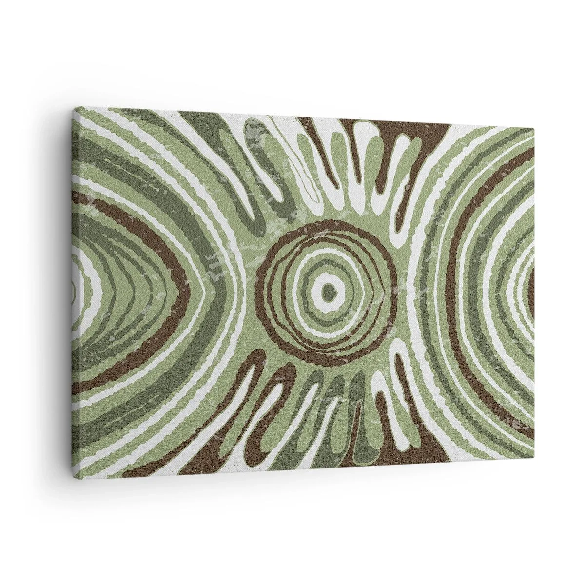 Quadro em tela - Padrões abstratos em tons de verde e marrom - 70x50cm - Uma explosão de emoções - Decoração de parede moderna para a sala de estar e quarto ARTTOR