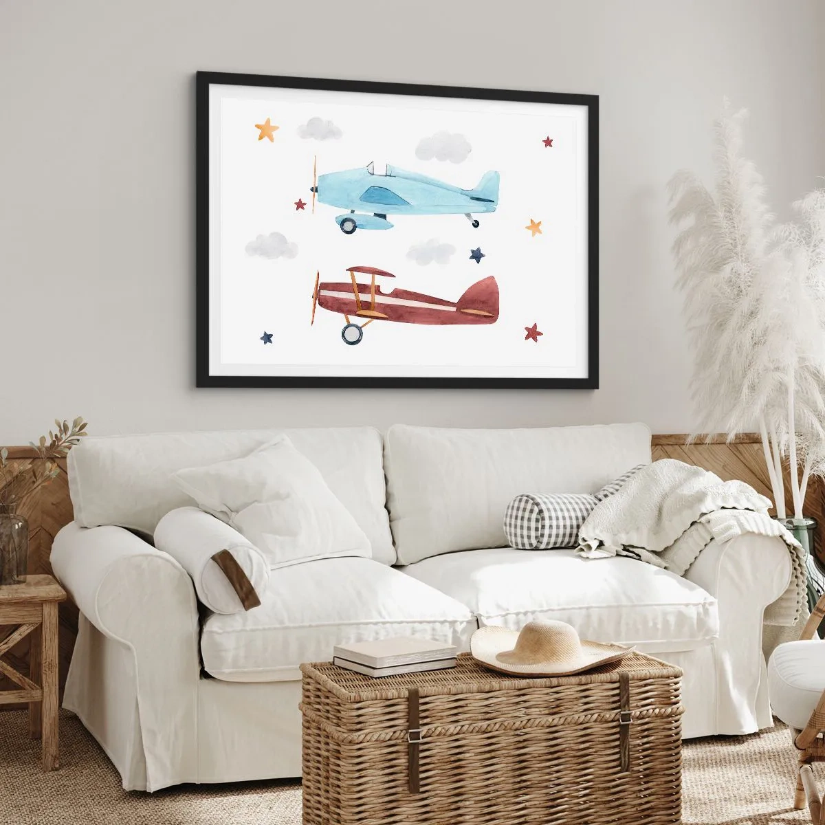 Pôster com moldura preta - Sr. Piloto, estamos a aguardar! - 70x50 cm