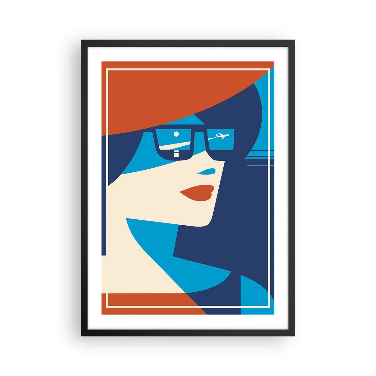 Pôster com moldura preta - Viagem de férias - 50x70cm - Viagem de férias - Decoração de parede moderna para a sala de estar e quarto ARTTOR