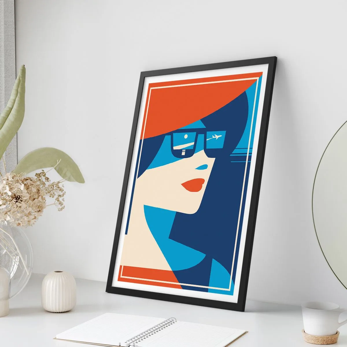 Pôster com moldura preta - Viagem de férias - 50x70cm - Viagem de férias - Decoração de parede moderna para a sala de estar e quarto ARTTOR