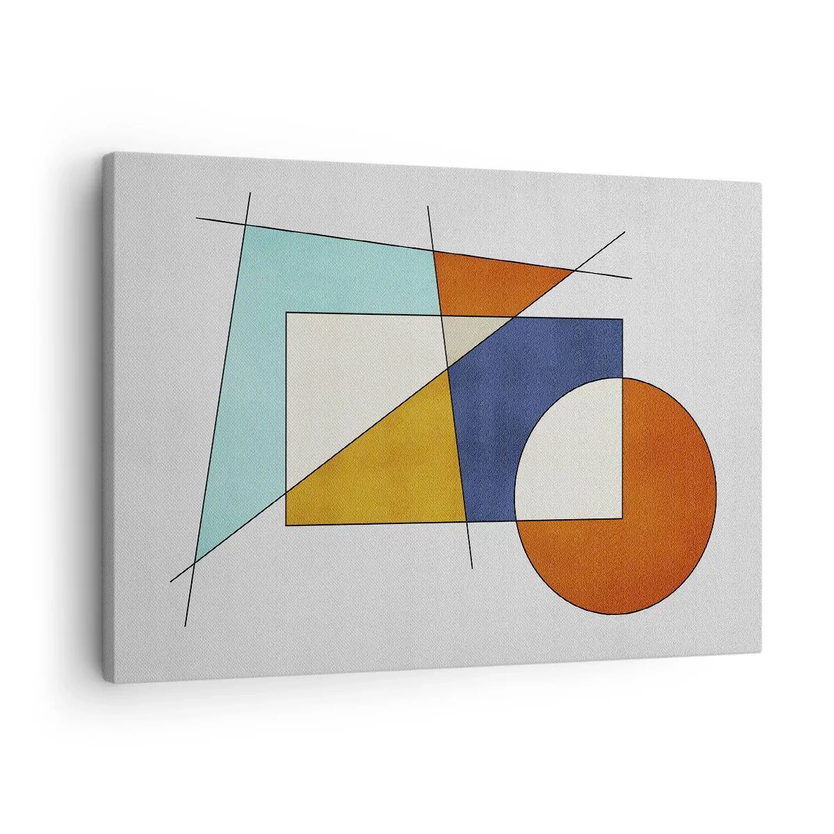 Quadro em tela - Uma composição modernista de formas geométricas e cores - 70x50cm - Abstração: diversão modernista - Decoração de parede moderna para a sala de estar e quarto ARTTOR