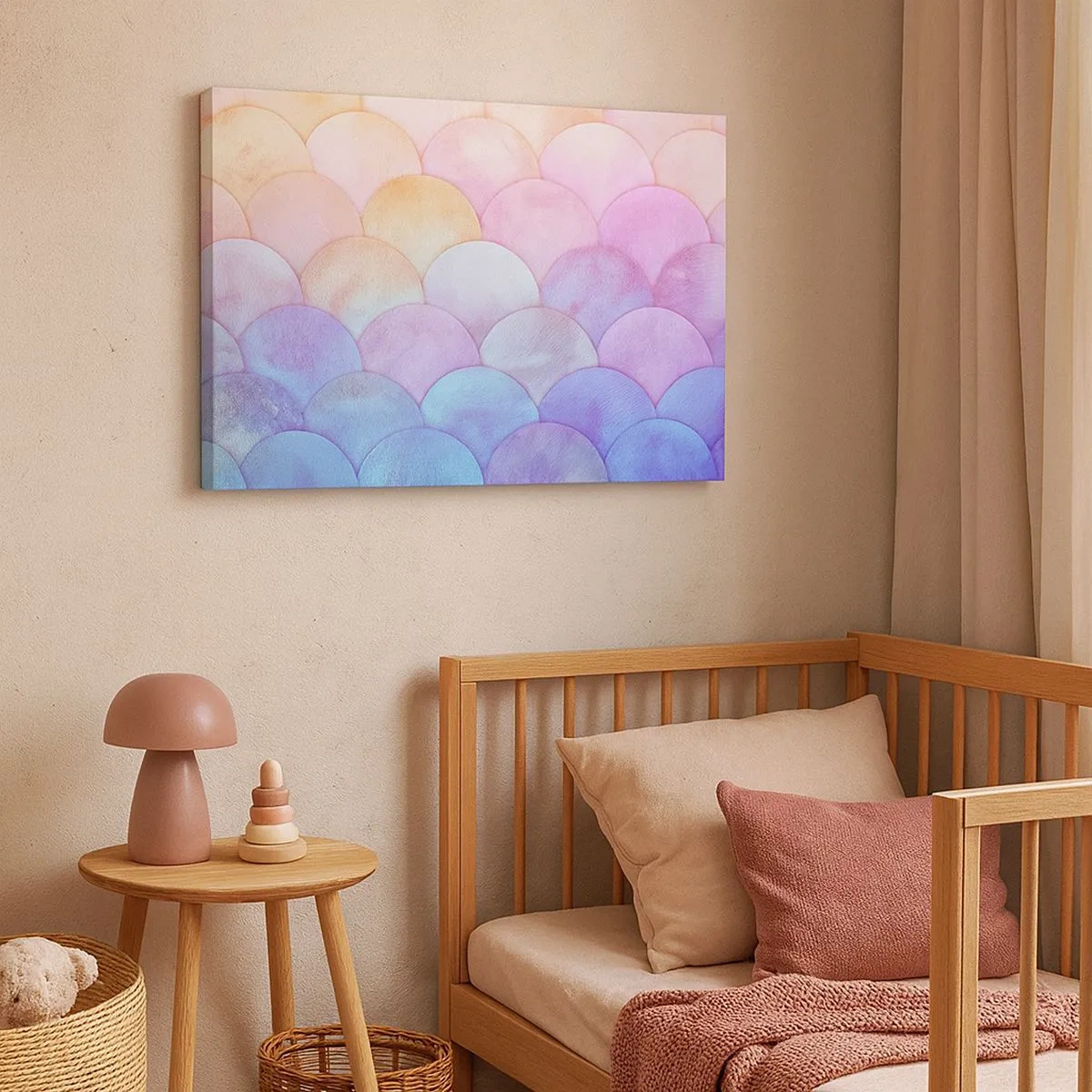 Quadro em tela - Escalas abstratas em tons pastéis - 70x50cm - Escala de pérola - Decoração de parede moderna para a sala de estar e quarto ARTTOR