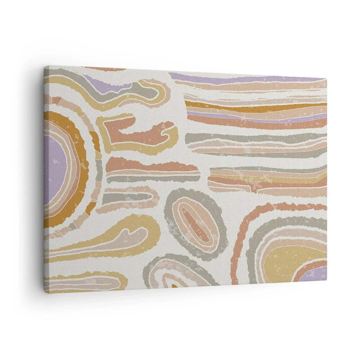 Quadro em tela - Seções transversais coloridas de formas abstratas - 70x50cm - Secções transversais coloridas - Decoração de parede moderna para a sala de estar e quarto ARTTOR