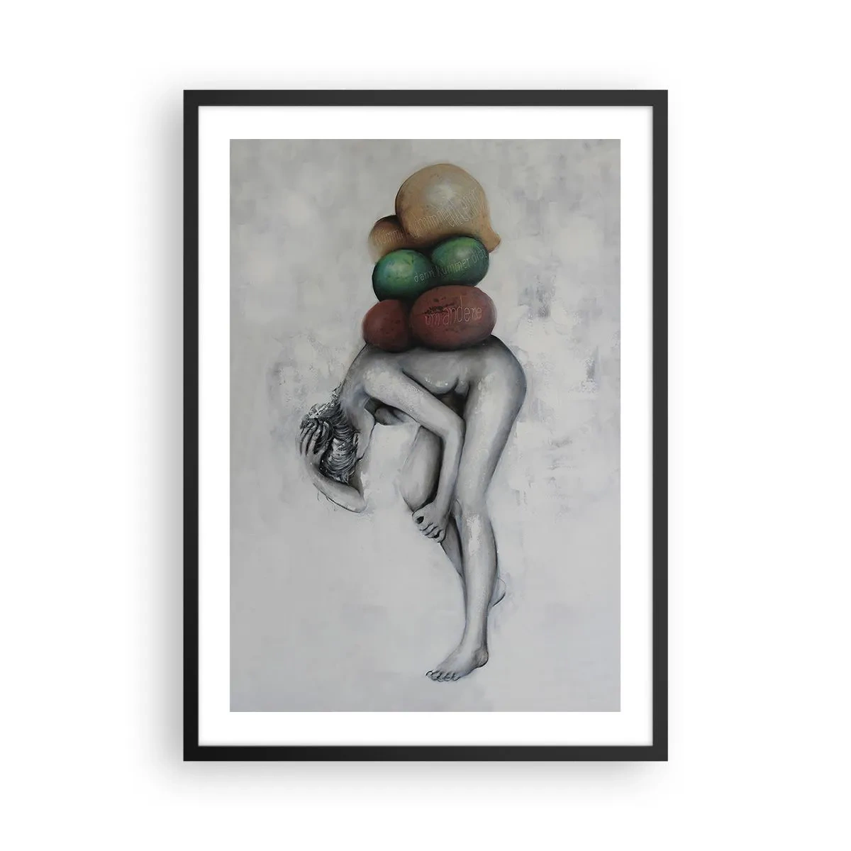 Pôster com moldura preta - fardo da vida - 50x70cm - O fardo da vida - Decoração de parede moderna para a sala de estar e quarto ARTTOR