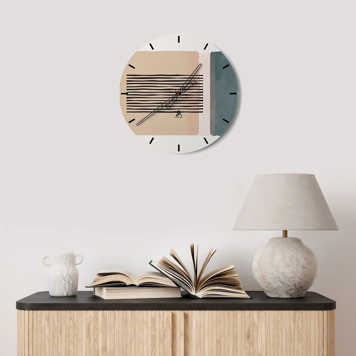 Relógio de parede - Relógio em vidro - Flores de estilo inglês em tons de branco, rosa e roxo - 30x30cm - Está tudo bem - Decoração de parede moderna para a sala de estar, cozinha e quarto ARTTOR