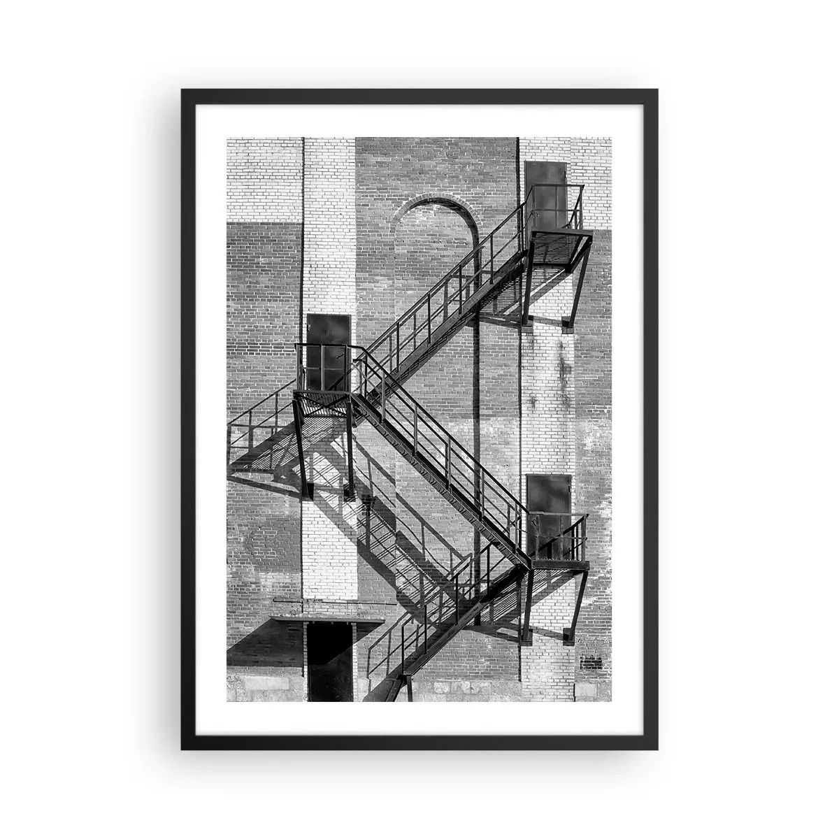 Pôster com moldura preta - Estilo industrial - 50x70cm - Estilo industrial - Decoração de parede moderna para a sala de estar e quarto ARTTOR