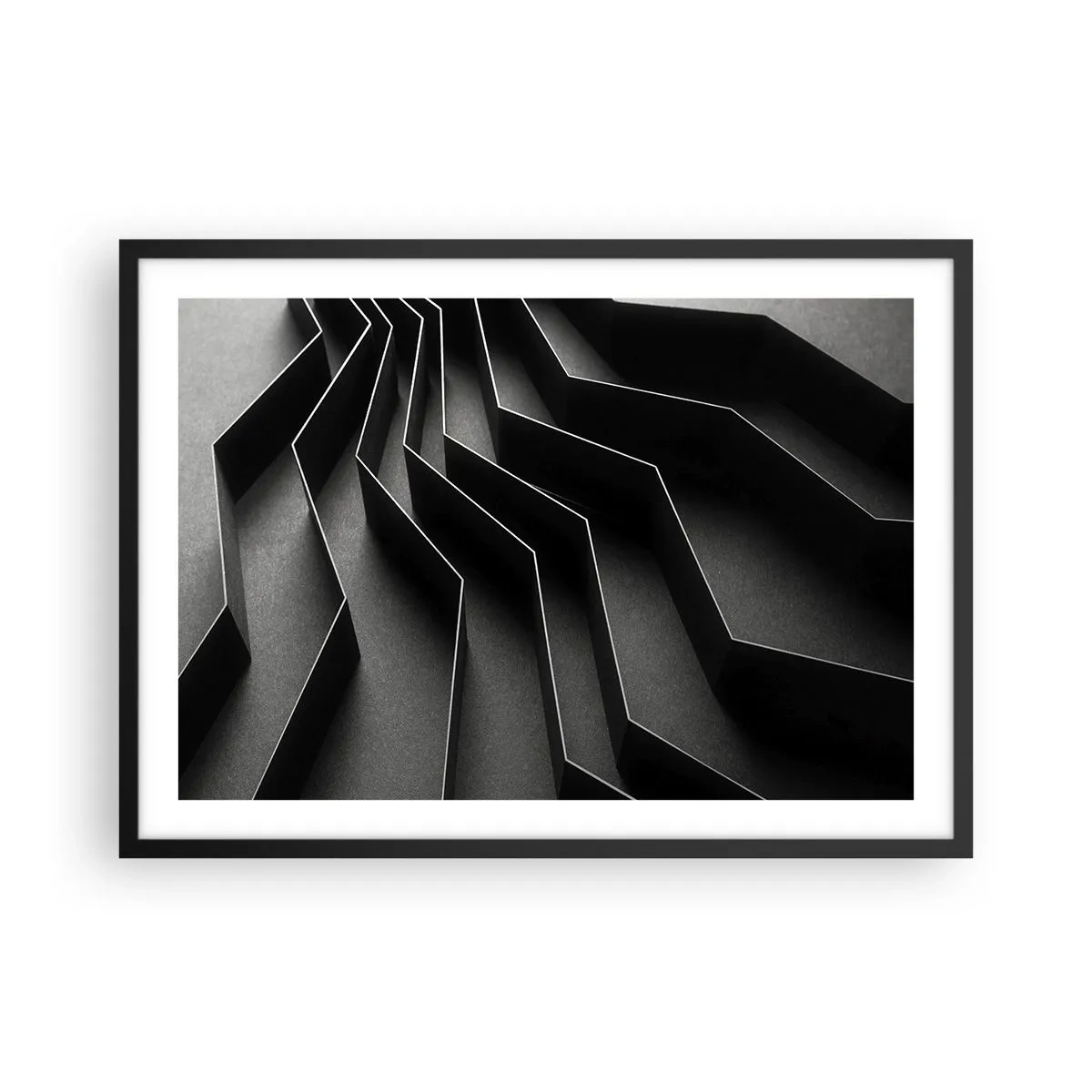 Pôster com moldura preta - Ordem espacial - 70x50 cm